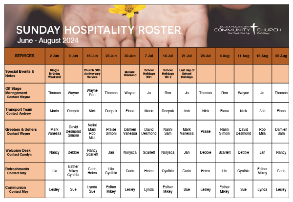 Hospitality Roster Jun-Aug2024